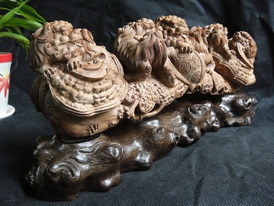 木檀世家印度老山檀香木雕獅子如意 傳統(tǒng)工藝與吉祥寓意的完美融合