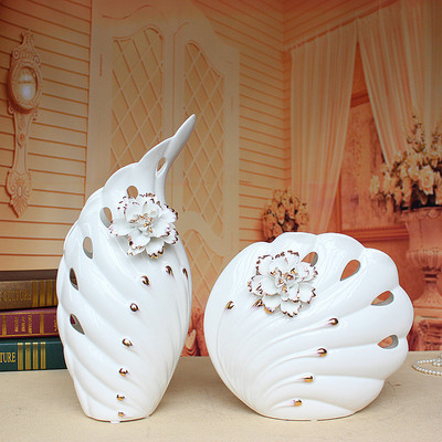 高溫玉瓷陶瓷工藝品 現(xiàn)代歐式寄花描金花瓶，點(diǎn)亮家居時(shí)尚